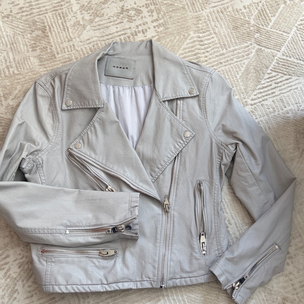 Blank NYC Light Gray Leather Jacket